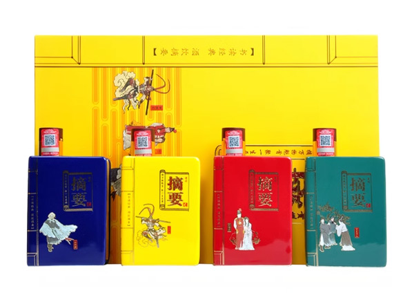 泸州摘要酒回收摘要四大名著礼盒装53度200ml*4瓶贵州金沙回沙酒